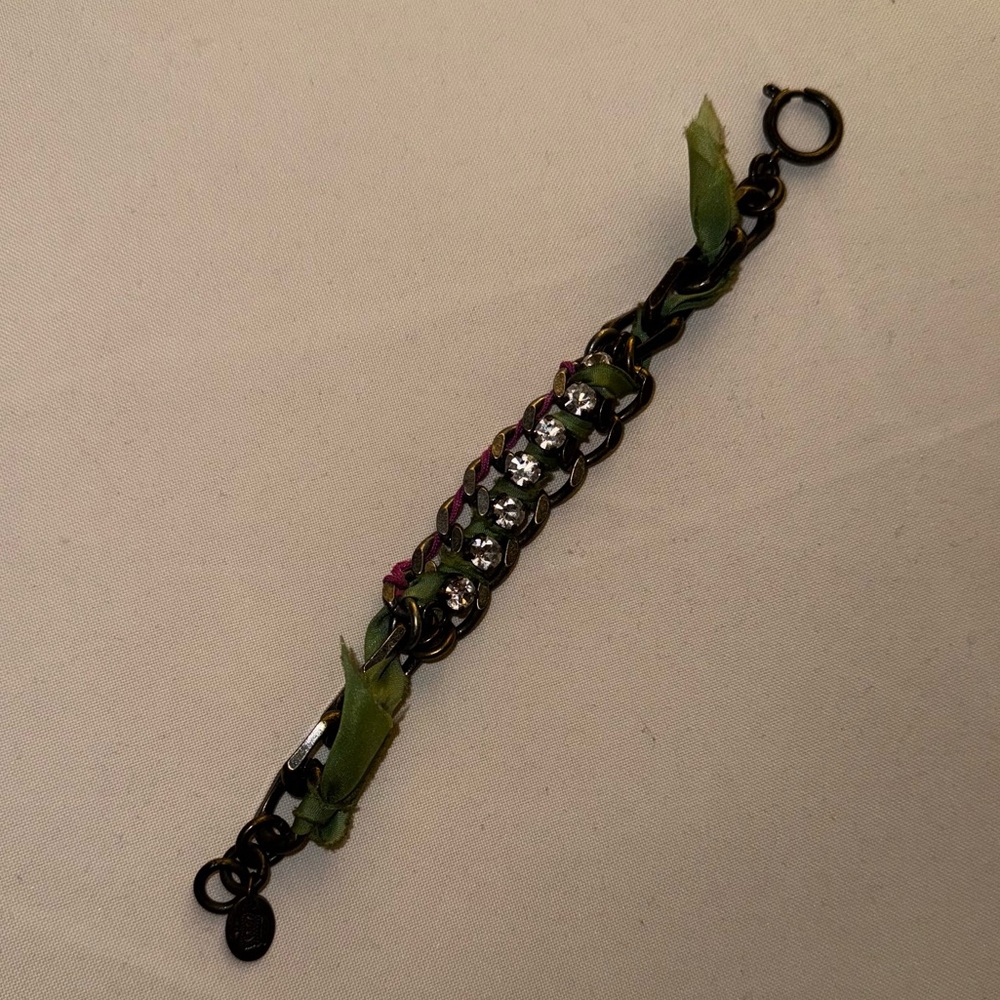 Juicy Couture brass and silver chain bracelet with oversized rhinestone detail - Picture 3 of 6